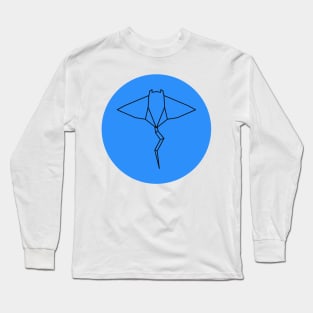 The blue mantaray (stingray, ocean, ray, scuba, shark, sea, sealife and tribal) Long Sleeve T-Shirt